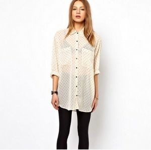 American Apparel Oversized Polka Dot Blouse